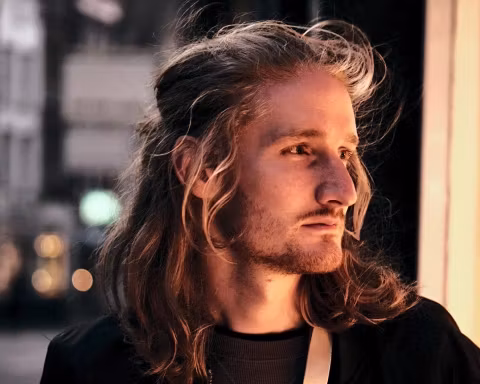 male, long hair, blonde, looking right